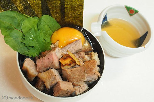 レシピ更新 "豚カタロース肉ステーキ丼"
