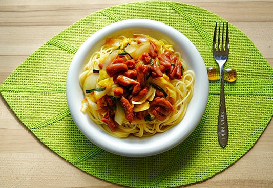 おうち時間、おうちごはん。豚小腸の醤油漬けパスタ