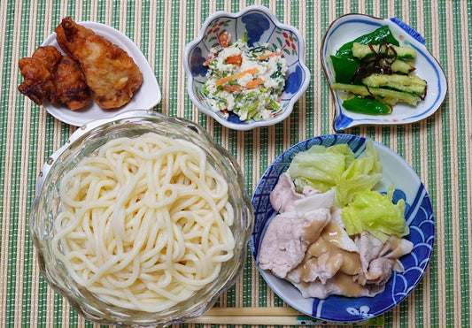 豚冷しゃぶサラダと自家製冷やしうどん